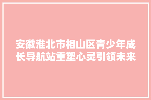 安徽淮北市相山区青少年成长导航站重塑心灵引领未来