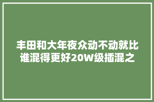 丰田和大年夜众动不动就比谁混得更好20W级插混之争此次谁会赢