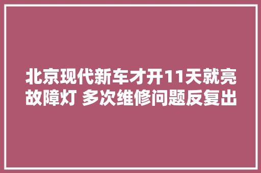 北京现代新车才开11天就亮故障灯 多次维修问题反复出现 汽车知识