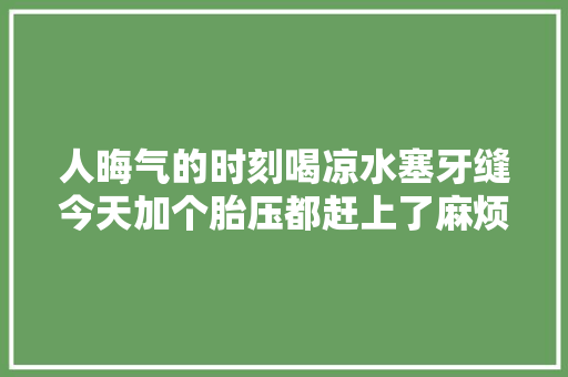 人晦气的时刻喝凉水塞牙缝今天加个胎压都赶上了麻烦