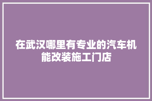 在武汉哪里有专业的汽车机能改装施工门店