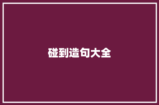 碰到造句大全