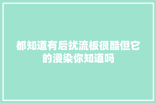 都知道有后扰流板很酷但它的浸染你知道吗