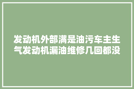 发动机外部满是油污车主生气发动机漏油维修几回都没修好