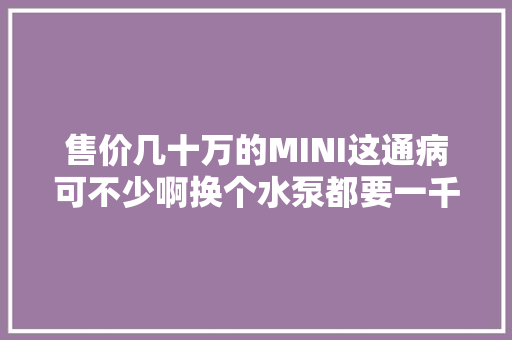 售价几十万的MINI这通病可不少啊换个水泵都要一千多块