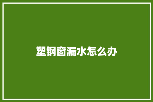塑钢窗漏水怎么办