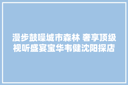 漫步鼓噪城市森林 奢享顶级视听盛宴宝华韦健沈阳探店体验