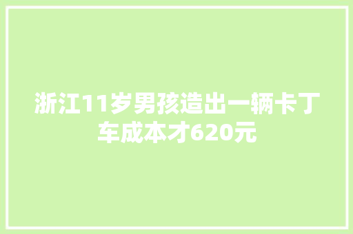 浙江11岁男孩造出一辆卡丁车成本才620元