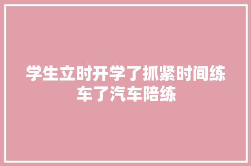 学生立时开学了抓紧时间练车了汽车陪练