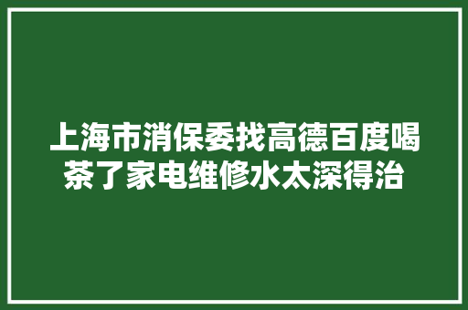上海市消保委找高德百度喝茶了家电维修水太深得治
