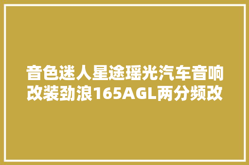 音色迷人星途瑶光汽车音响改装劲浪165AGL两分频改装案例