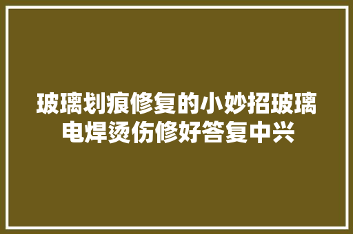 玻璃划痕修复的小妙招玻璃电焊烫伤修好答复中兴 汽车知识