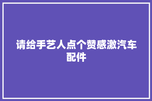 请给手艺人点个赞感激汽车配件