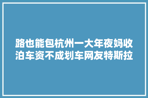 路也能包杭州一大年夜妈收泊车资不成划车网友特斯拉补漆要1万