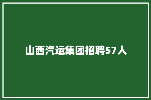 山西汽运集团招聘57人