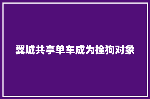 翼城共享单车成为拴狗对象