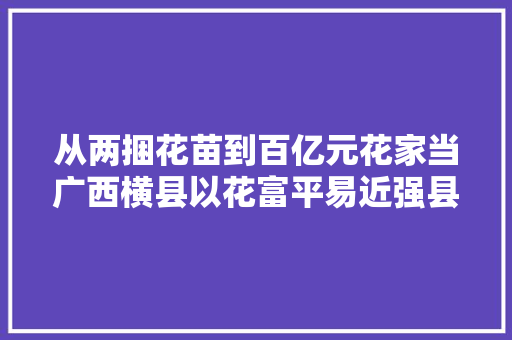 从两捆花苗到百亿元花家当广西横县以花富平易近强县之路