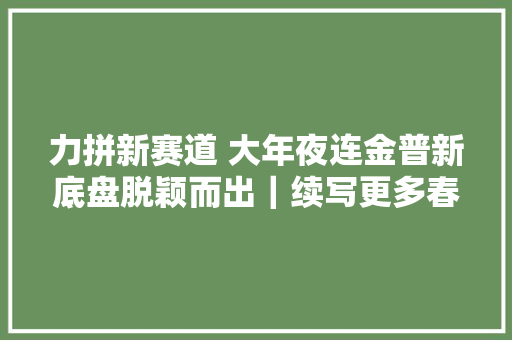 力拼新赛道 大年夜连金普新底盘脱颖而出｜续写更多春天故事 走进经济特区国家级新区