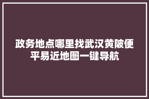 政务地点哪里找武汉黄陂便平易近地图一键导航