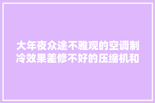 大年夜众途不雅观的空调制冷效果差修不好的压缩机和冷凝器让车主心疼