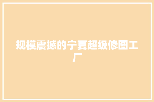 规模震撼的宁夏超级修图工厂