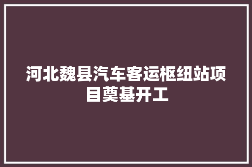 河北魏县汽车客运枢纽站项目奠基开工