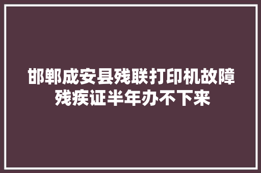 邯郸成安县残联打印机故障 残疾证半年办不下来
