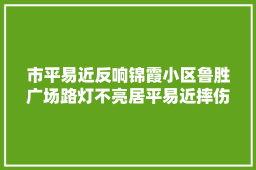 市平易近反响锦霞小区鲁胜广场路灯不亮居平易近摔伤骨折 相关部门回答来了
