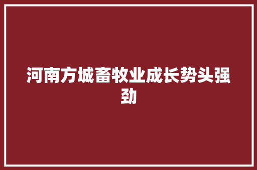 河南方城畜牧业成长势头强劲