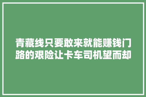 青藏线只要敢来就能赚钱门路的艰险让卡车司机望而却步的同时也使运价水涨船高