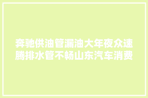 奔驰供油管漏油大年夜众速腾排水管不畅山东汽车消费维权工作站处置这些消费投诉范例案例