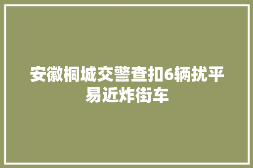 安徽桐城交警查扣6辆扰平易近炸街车