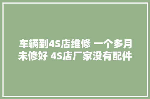 车辆到4S店维修 一个多月未修好 4S店厂家没有配件 车主赔我按揭款