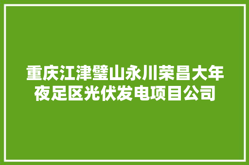 重庆江津璧山永川荣昌大年夜足区光伏发电项目公司