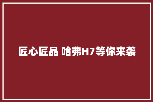 匠心匠品 哈弗H7等你来袭