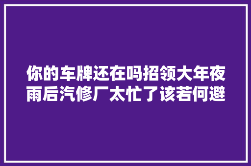 你的车牌还在吗招领大年夜雨后汽修厂太忙了该若何避免悲剧