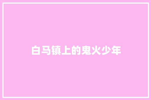 白马镇上的鬼火少年
