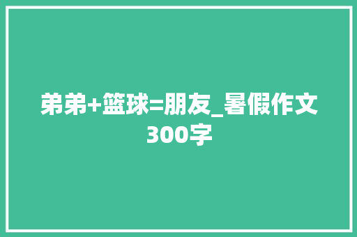 弟弟+篮球=朋友_暑假作文300字