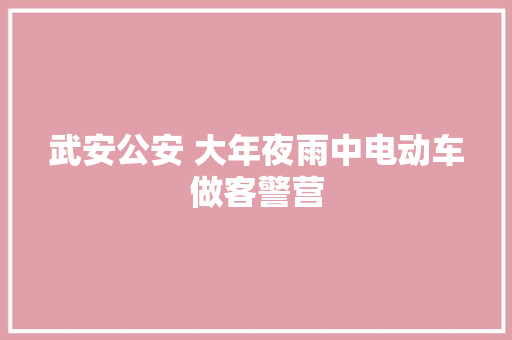 武安公安 大年夜雨中电动车做客警营