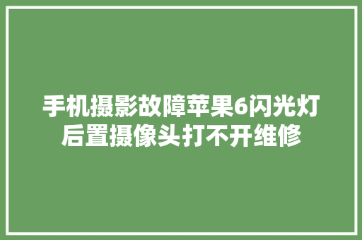 手机摄影故障苹果6闪光灯后置摄像头打不开维修
