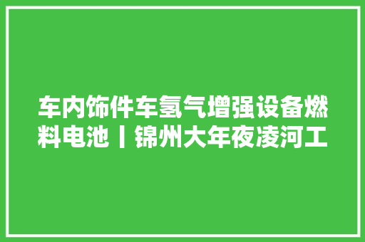 车内饰件车氢气增强设备燃料电池丨锦州大年夜凌河工业园区
