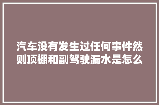 汽车没有发生过任何事件然则顶棚和副驾驶漏水是怎么回事