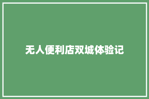 无人便利店双城体验记