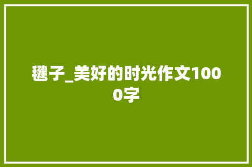 毽子_美好的时光作文1000字