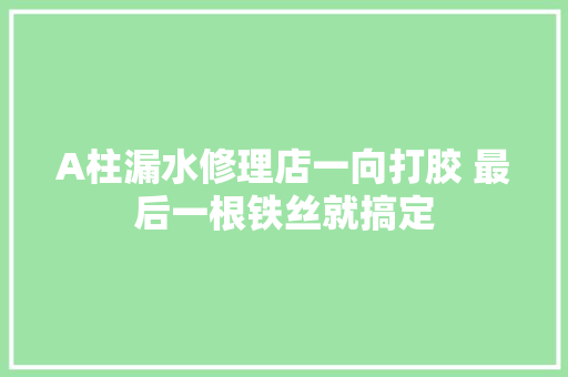 A柱漏水修理店一向打胶 最后一根铁丝就搞定