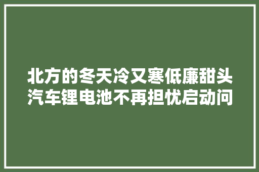 北方的冬天冷又寒低廉甜头汽车锂电池不再担忧启动问题