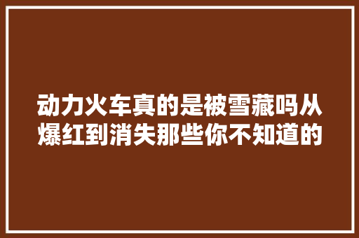 动力火车真的是被雪藏吗从爆红到消失那些你不知道的事