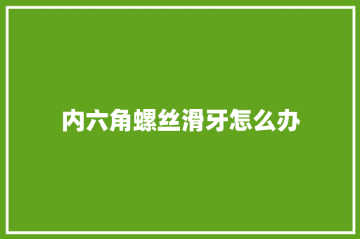 内六角螺丝滑牙怎么办