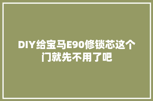 DIY给宝马E90修锁芯这个门就先不用了吧