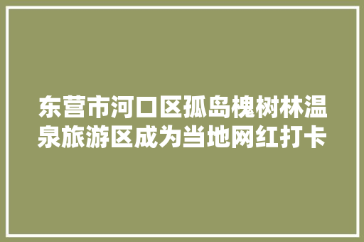 东营市河口区孤岛槐树林温泉旅游区成为当地网红打卡地